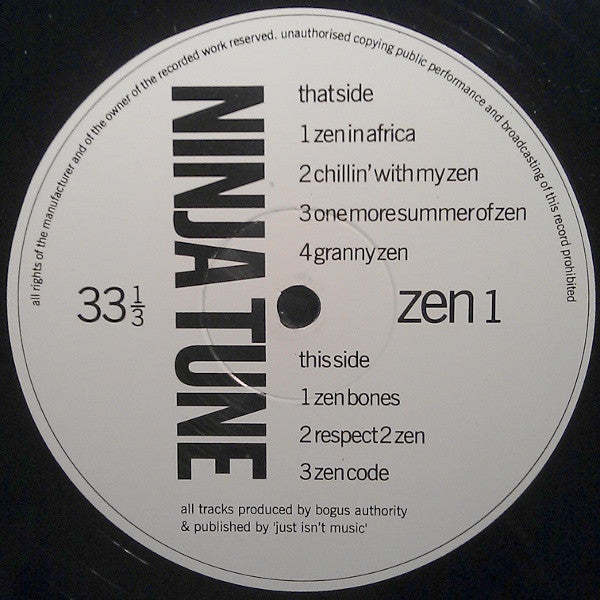 Bogus Order : Zen Brakes (Volume One) (LP)