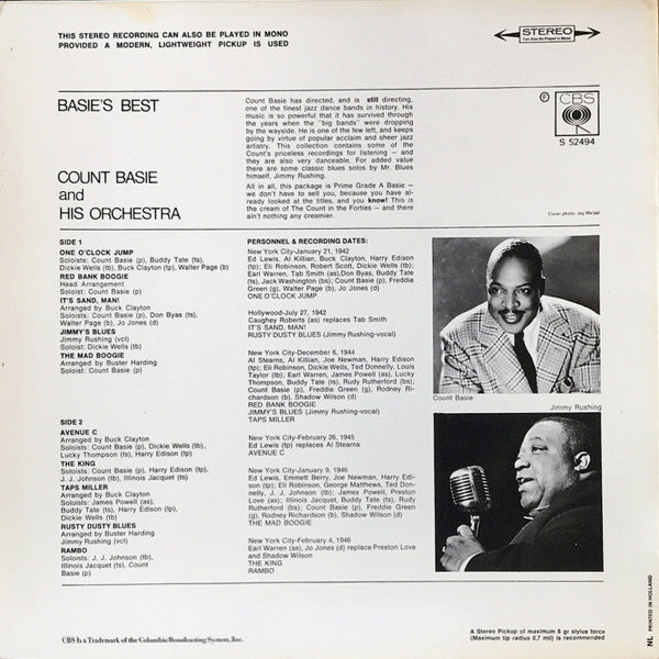 Count Basie Orchestra : Basie's Best! A Collection Of Immortal Performances (LP, Comp)