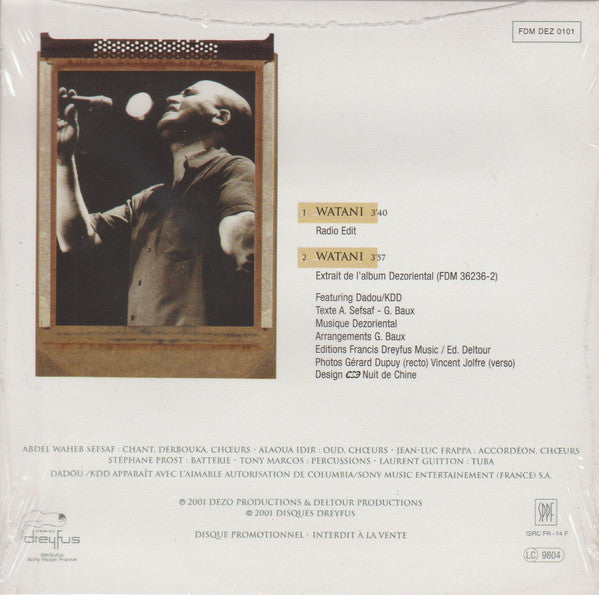 Dezoriental : Watani (CD, Single, Promo)