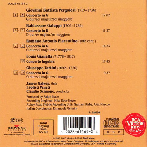 James Galway - I Solisti Veneti : Italian Flute Concertos (CD, Comp)