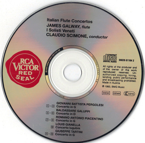 James Galway - I Solisti Veneti : Italian Flute Concertos (CD, Comp)