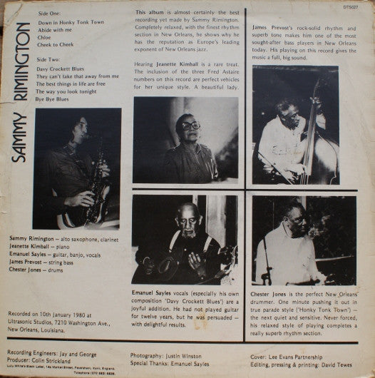 Sammy Rimington : On Washington Avenue (LP, Album)