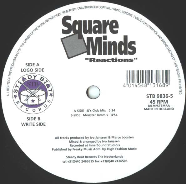 Square Minds : Reactions (12")