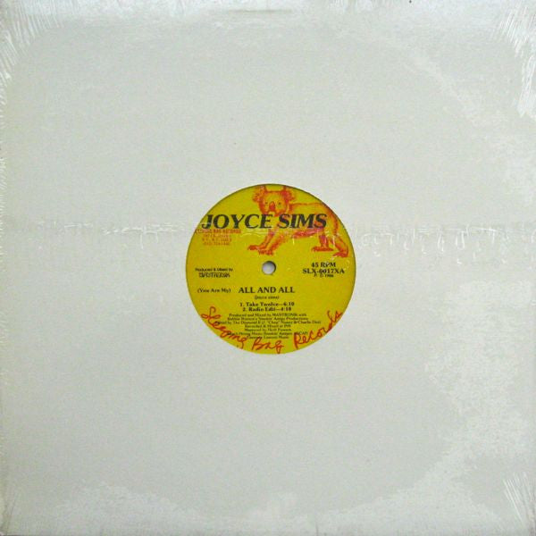 Joyce Sims : (You Are My) All And All (12", Gen)