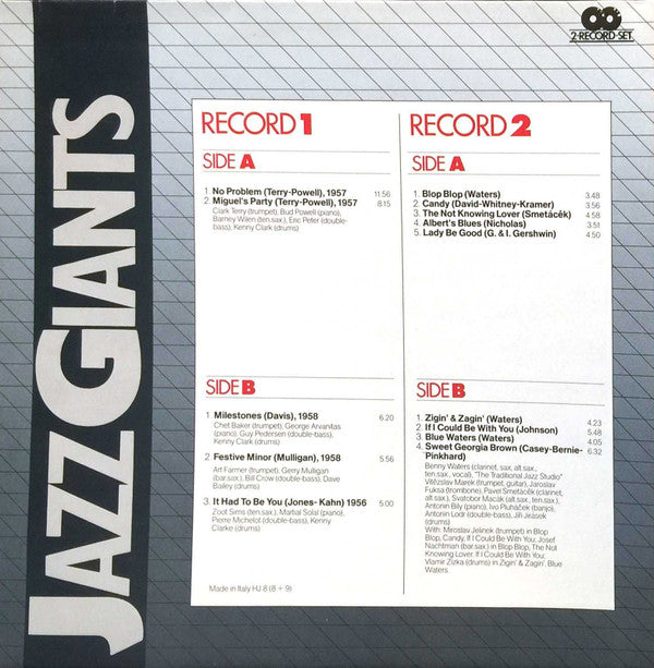 Various : Jazz Giants (2xLP, Comp, Mono, RE)
