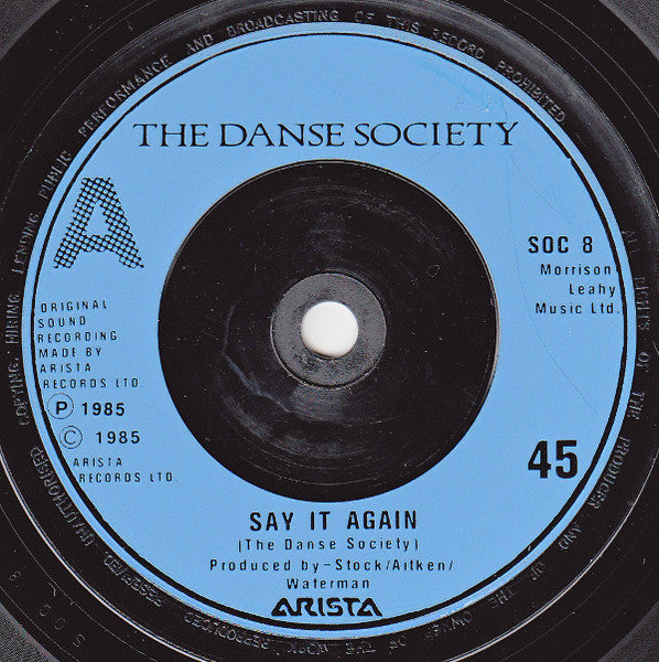 The Danse Society : Say It Again (2x7", Single, Ltd)