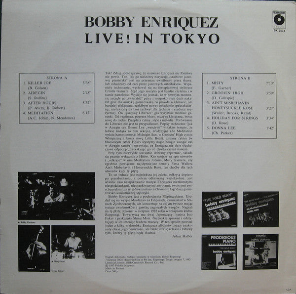 Bobby Enriquez : Live! In Tokyo (LP, Album, RE)
