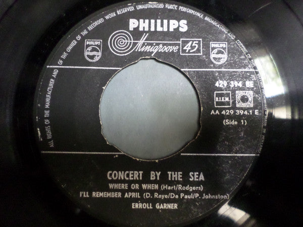 Erroll Garner : Concert By The Sea (7", EP, Mono)