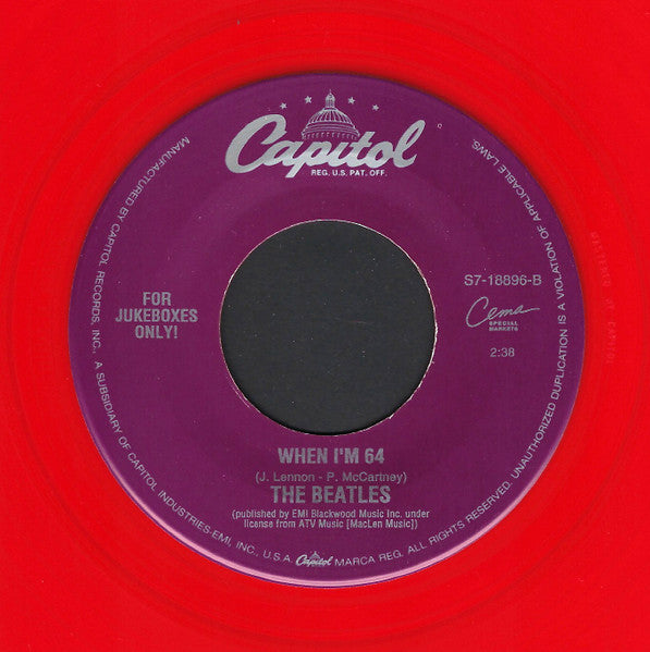 The Beatles : Lucy In The Sky With Diamonds  (7", Jukebox, Red)