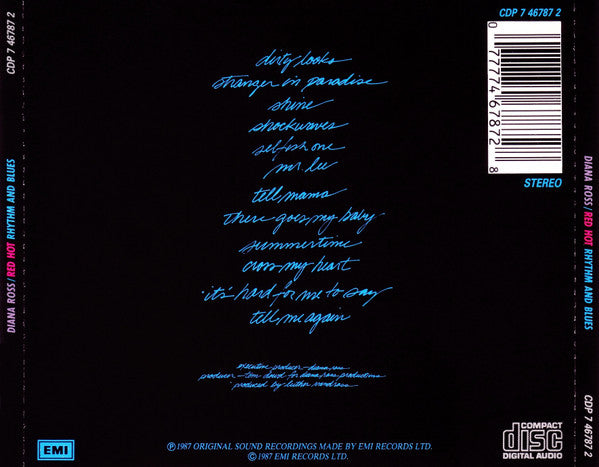 Diana Ross : Red Hot Rhythm + Blues (CD, Album)