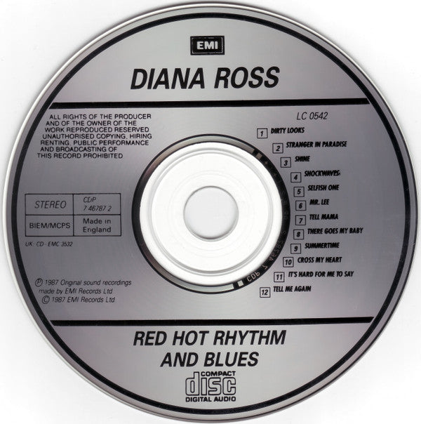 Diana Ross : Red Hot Rhythm + Blues (CD, Album)