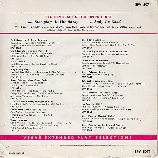 Ella Fitzgerald : At The Opera House (7", Single)