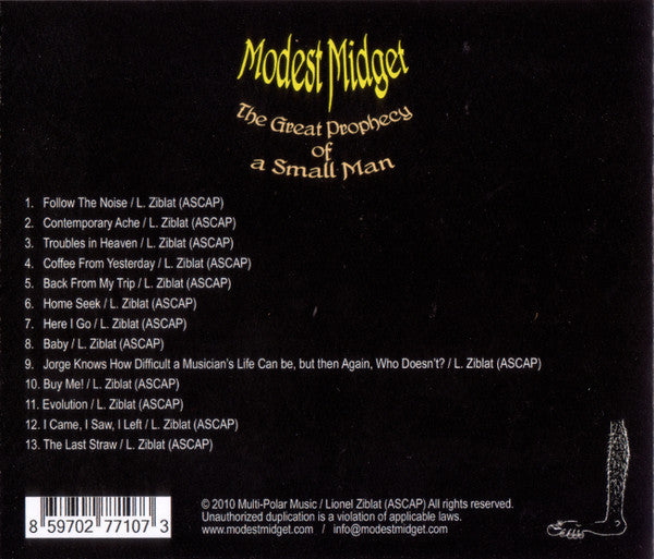 Modest Midget : The Great Prophecy Of A Small Man (CDr, Album)