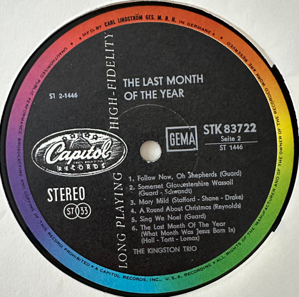 Kingston Trio : The Last Month Of The Year (LP, Album, Scr)