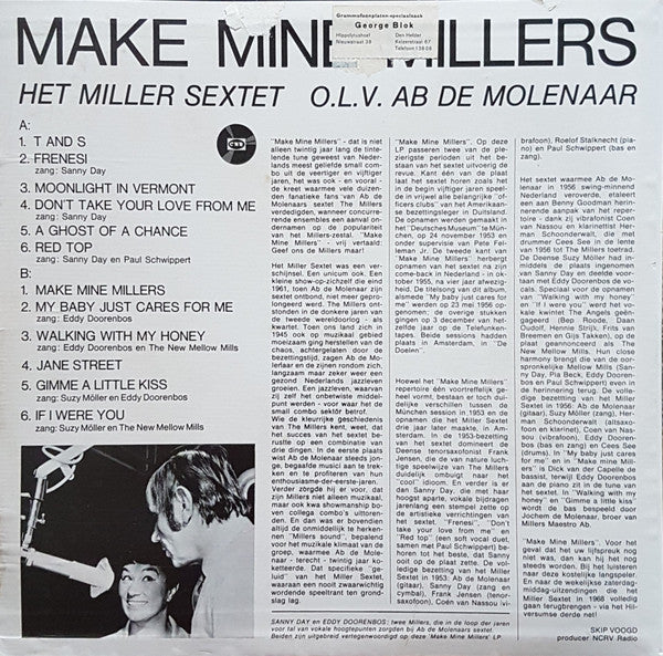 De Millers o.l.v. Ab de Molenaar : Make Mine Millers (LP)