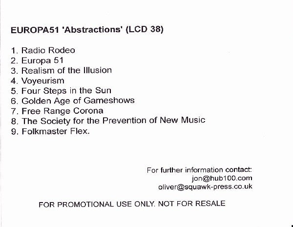Europa 51 : Abstractions (CDr, Album, Promo)