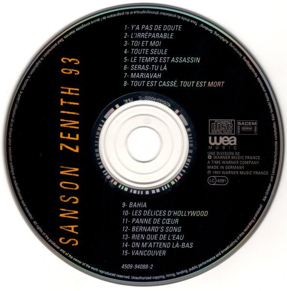 Véronique Sanson : Zénith 93 (CD, Album)