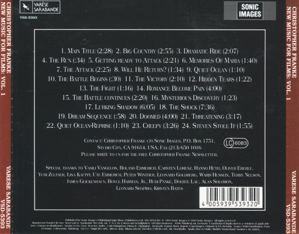 Christopher Franke : New Music For Films: Vol. 1 (CD, Album)