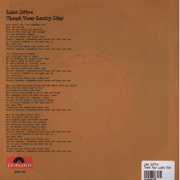 Labi Siffre : Thank Your Lucky Star / When You Find You Need A Friend (7", Single, Mono)
