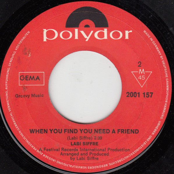 Labi Siffre : Thank Your Lucky Star / When You Find You Need A Friend (7", Single, Mono)
