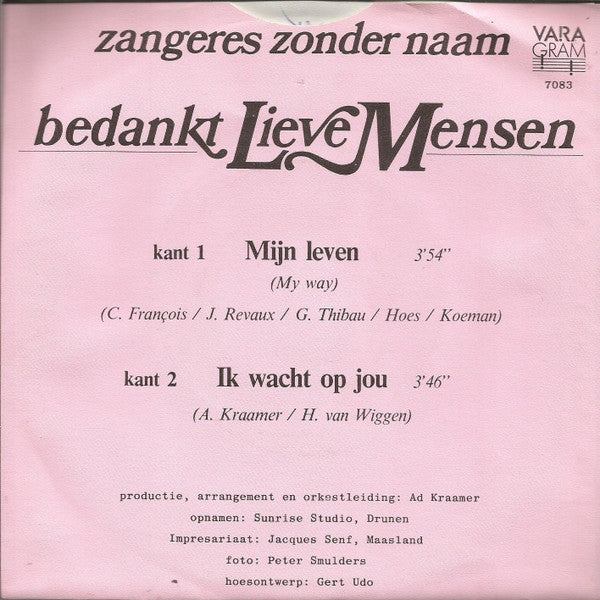 Zangeres Zonder Naam : Mijn Leven (My Way) (7", Single)