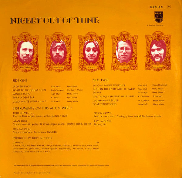 Lindisfarne : Nicely Out Of Tune (LP, Album, Gat)