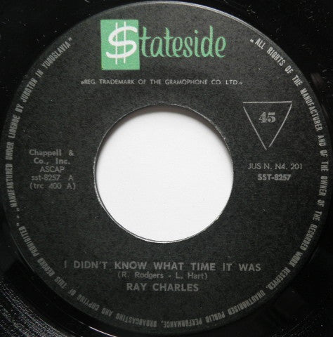 Ray Charles : I Didn't Know What Time It Was / I'll Be Your Servant (7", Single)