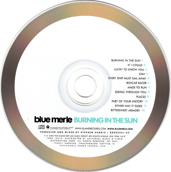 Blue Merle (2) : Burning In The Sun (CD, Album, UML)