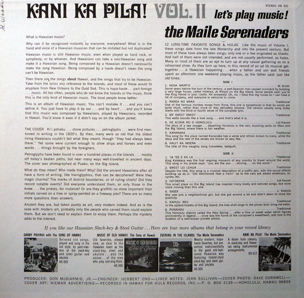 The Maile Serenaders : Kani Ka Pila! Let's Play Music! Vol. II (LP, Album)