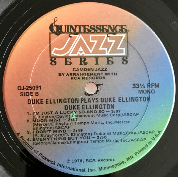 Duke Ellington : Plays Duke Ellington (LP, Comp, Mono)