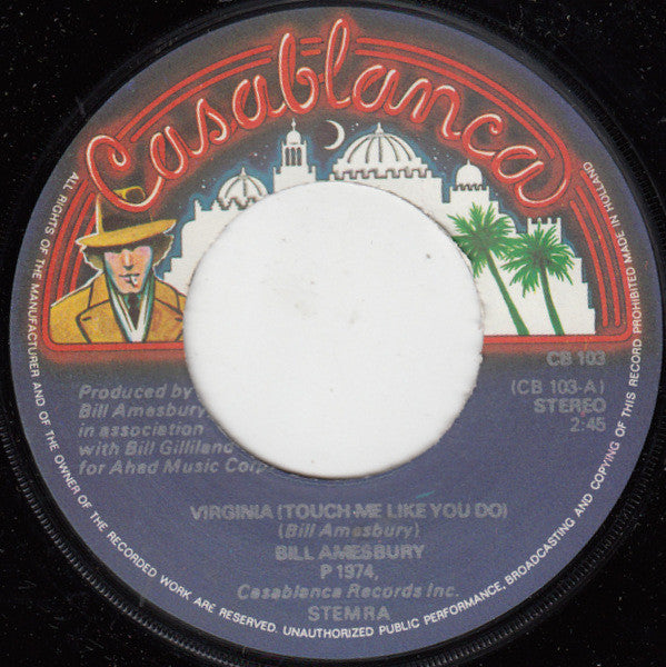 Bill Amesbury : Virginia (Touch Me Like You Do) (7", Single)
