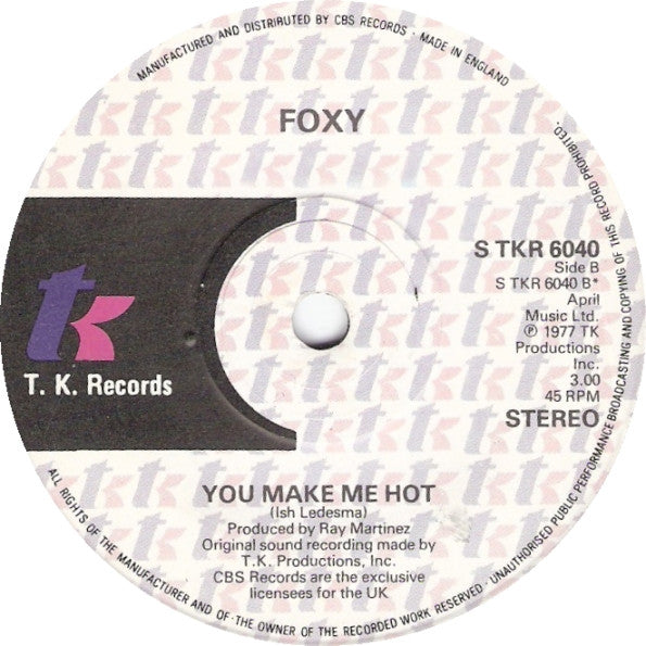 Foxy : Get Off  (7", Single, Sol)