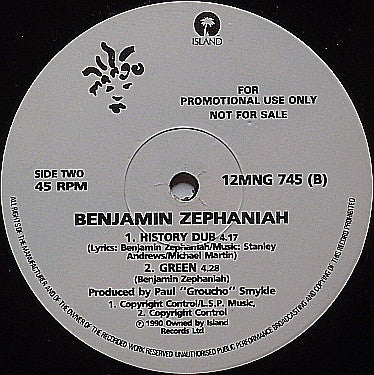 Benjamin Zephaniah : History (12", Promo)