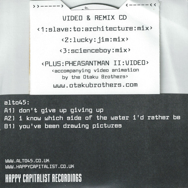 Alto 45 : Don't Give Up Giving Up (7", Single + CDr, Enh, Rem)