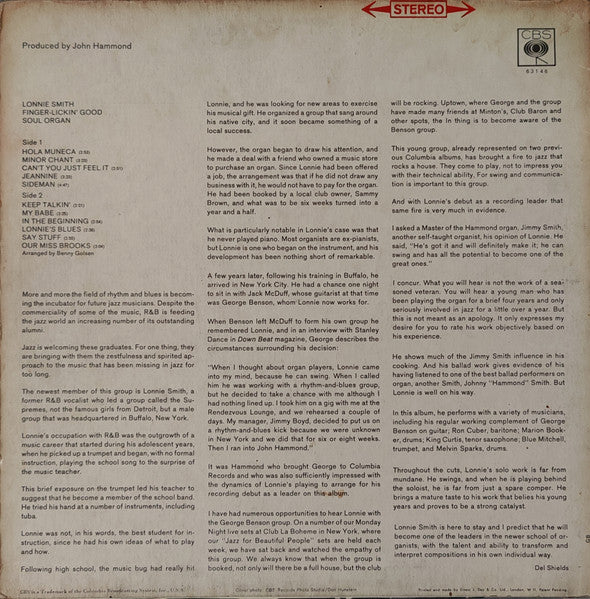 Lonnie Smith : Finger-Lickin' Good Soul Organ (LP, Album)