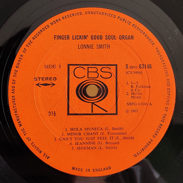 Lonnie Smith : Finger-Lickin' Good Soul Organ (LP, Album)