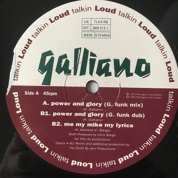 Galliano : Power And Glory (Remix) (12")