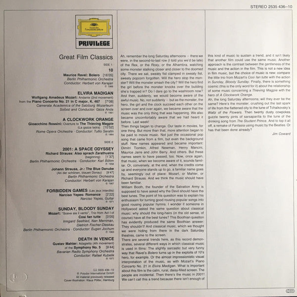 Various : Great Film Classics (LP, Comp)