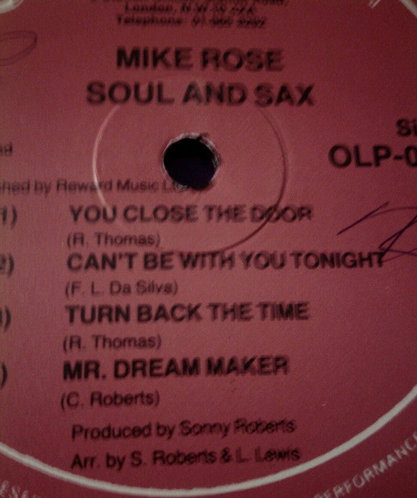 Mike Rose* : Soul And Sax (LP, Album)