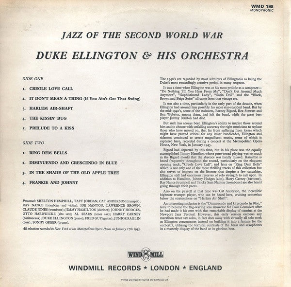 Duke Ellington And His Orchestra : The Best Of Duke Ellington And His Orchestra (LP, Comp, Mono)