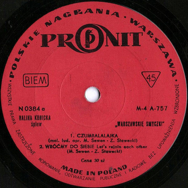 Halina Kunicka : Czumbalalajka (7", EP, Mono)