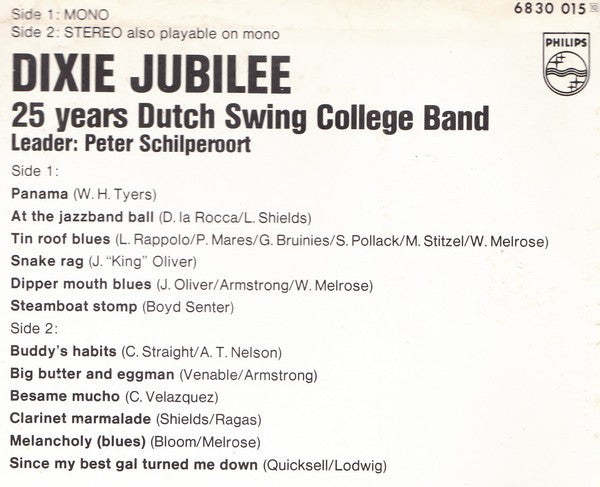 The Dutch Swing College Band : Dixie Jubilee - 25 Years Dutch Swing College Band (LP, Comp, Mono)