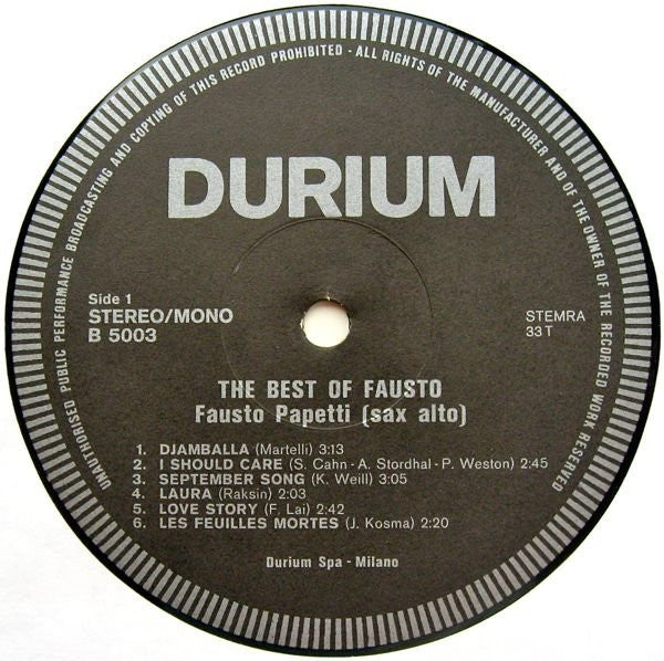 Fausto Papetti : The Best Of Fausto (LP, Comp)