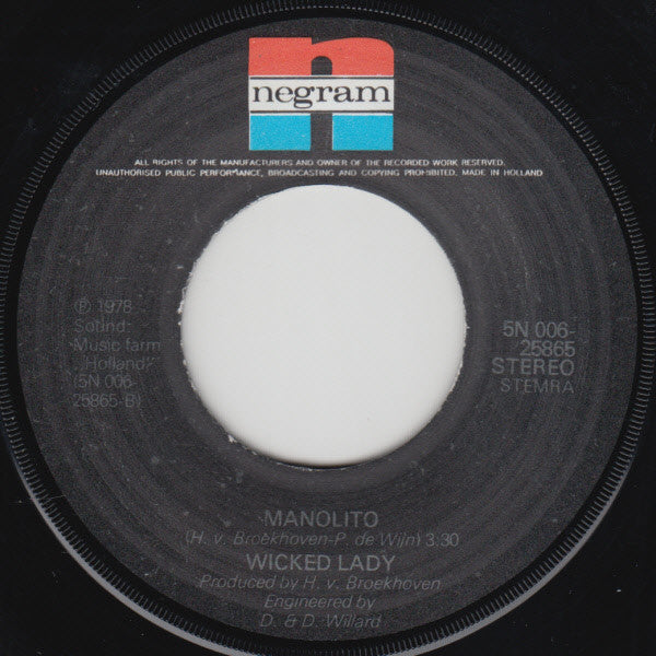 Wicked Lady : Underneath The Neon Tonight (7", Single)