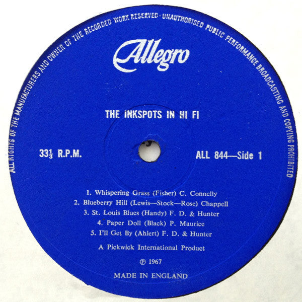 The Ink Spots : The Ink Spots In Hi-Fi (LP, Comp, Mono)
