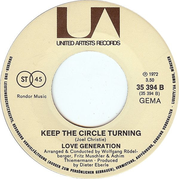 Love Generation : Picture Perfect In My Mind (7", Single)