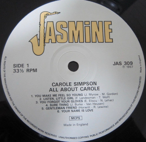 Carole Simpson : All About Carole (LP, RE)