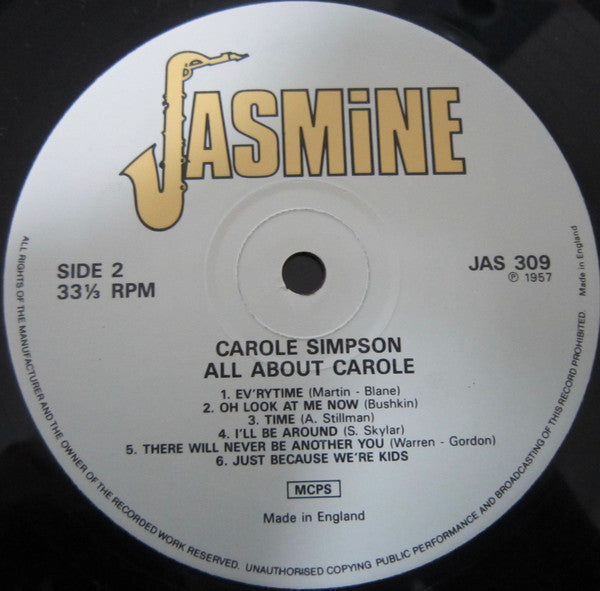 Carole Simpson : All About Carole (LP, RE)