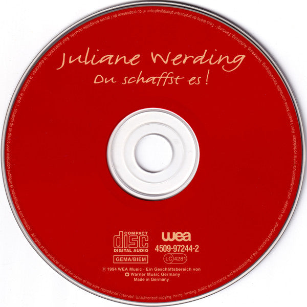 Juliane Werding : Du Schaffst Es! (CD, Album)