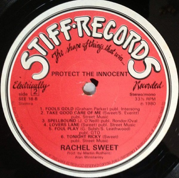 Rachel Sweet : Protect The Innocent (LP, Album)